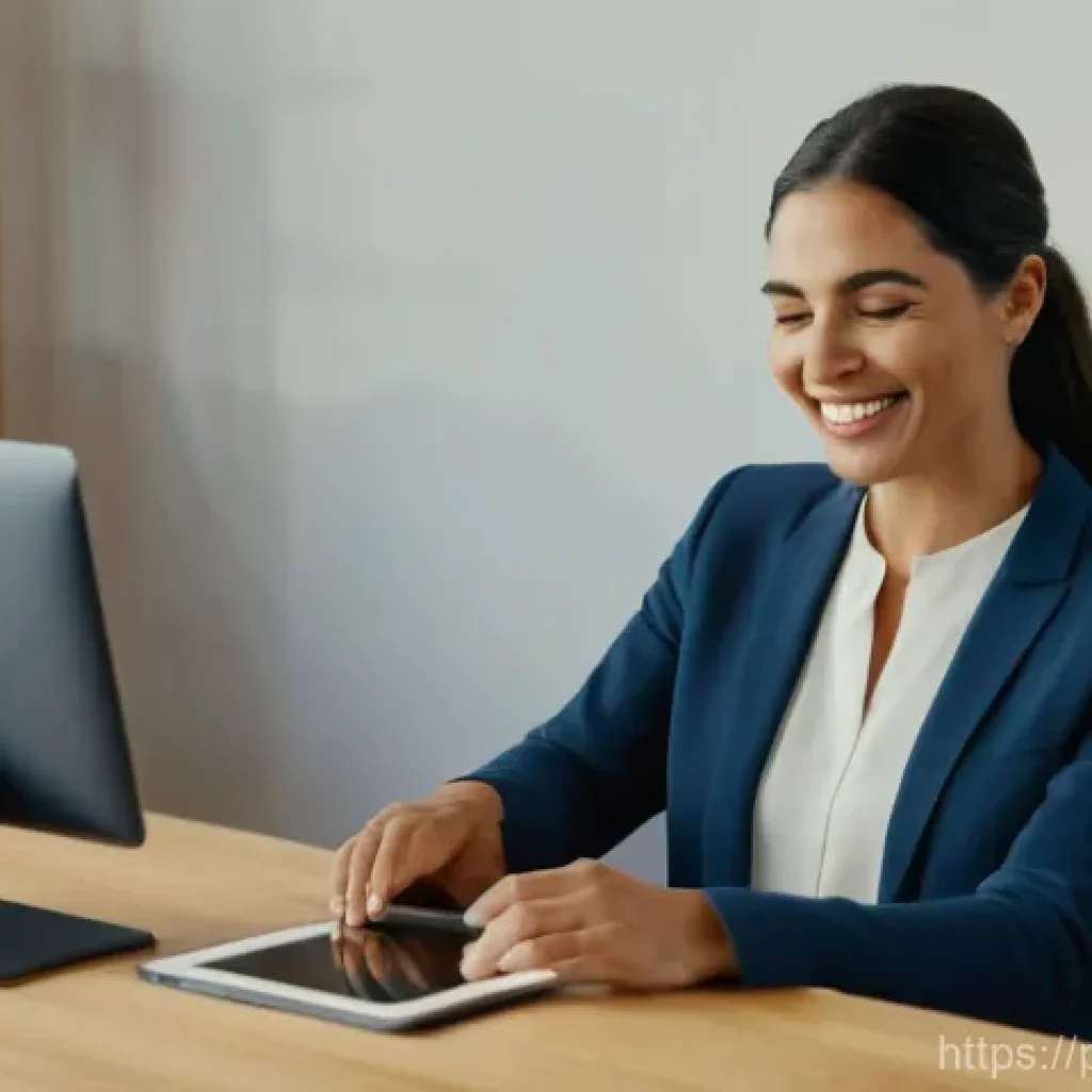 사회복지사 실무자를 위한 교육 과정 - A compassionate and modern female social worker, of Portuguese ethnicity, in her late 30s, with a wa...