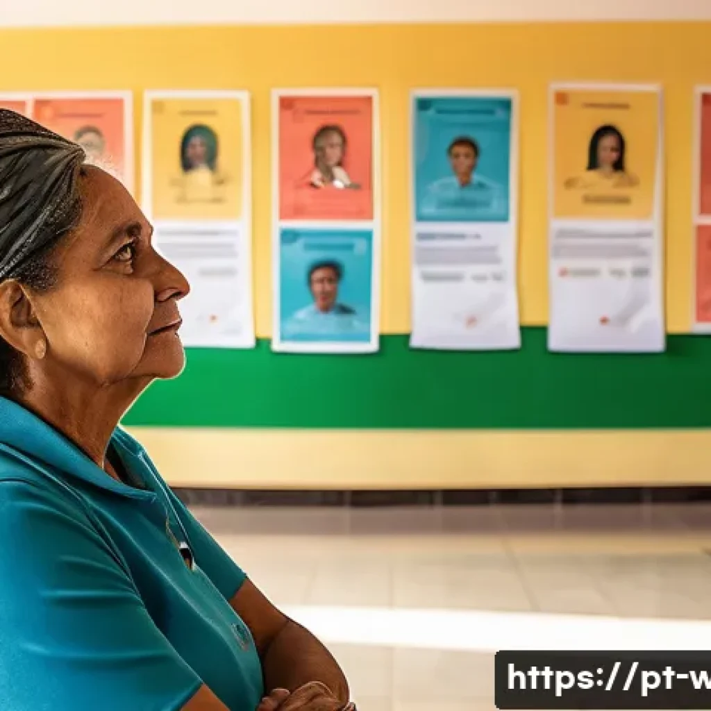 사회복지사 경력 관리 노하우 - A professional social worker in a vibrant community center in Brazil, wearing modest professional at...
