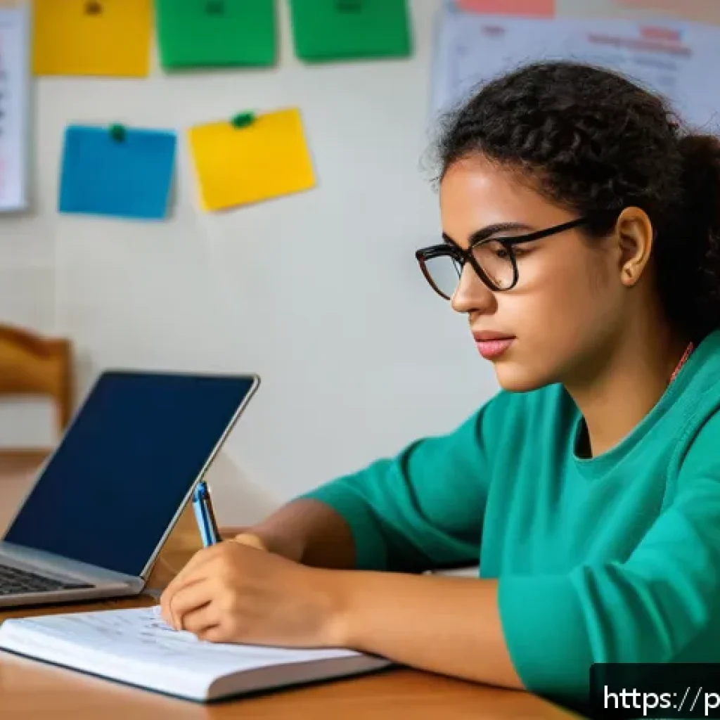 사회복지사 공무원 시험 준비법 - A focused Brazilian social work candidate studying at a modern desk cluttered with textbooks about B...